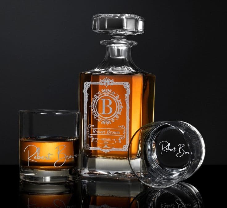 Engraved decanter gift set