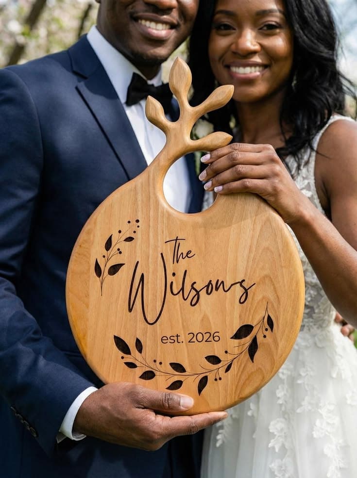 Out of Jersey Creations — custom engraved wedding cutting board
